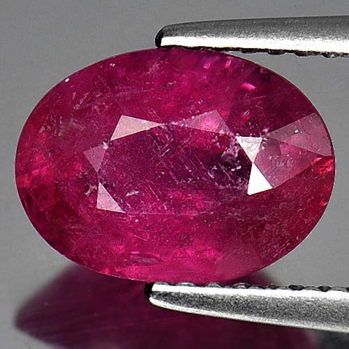 Natural Purplish Pink Ruby 2.85 Ct. Oval Shape 9.8 x 7.2 Mm. Gemstone From Mozambique: Product ID: 805916156 Product Name: Natural Ruby Weight: 2.85 CT. Size: 9.8 x 7.2 x 4.7 MM. Shape: Oval Color: Purplish Pink Clarity:VSI Luster: Good Gems Origin: Mozambique Treatment: Heated (Lead-gl