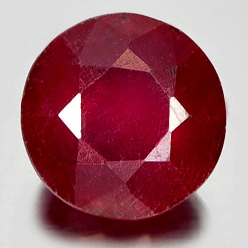 Natural Red Ruby 2.11 Ct. Round Shape 7 Mm. Gemstone From Madagascar (1 of 3)