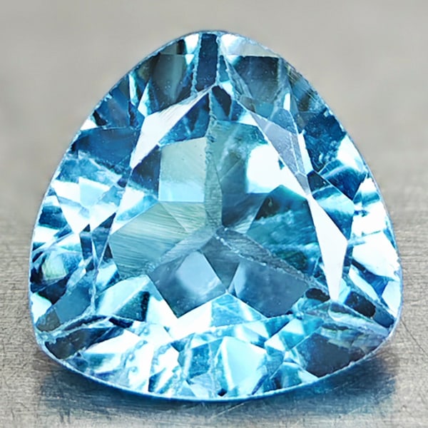 Natural Swiss Blue Topaz 3.07 Ct. Trilliant Shape 9.1 Mm Gemstone From Brazil (1 of 3)