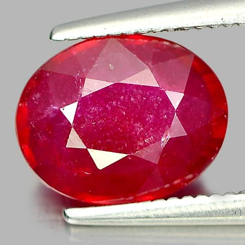Natural Purplish Red Ruby 2.62 Ct. Oval Shape 9.1 x 7.2 Mm Gemstone From Madagascar: Product ID: 805928097 Product Name: Natural Ruby Weight: 2.62 CT. Size: 9.1 x 7.2 x 3.9 MM. Shape: Oval Color: Purplish Red Clarity:VSI Luster: Good Gems Origin: Madagascar Treatment: Heated (Lead-gla