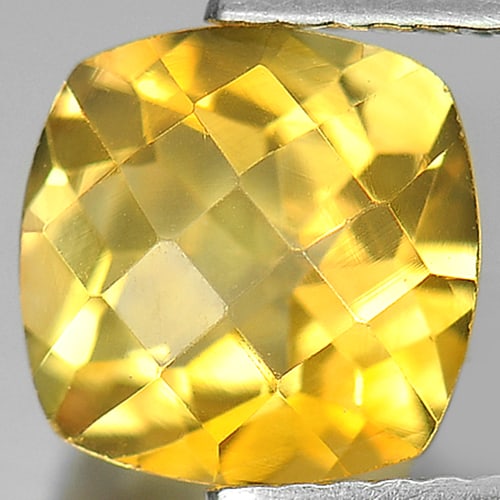 Natural Yellow Citrine 1.88 Ct. Cushion Checkerboard Cut 8 x 8 Mm. Gemstone From Brazil: Product ID: 801812892 Product Name: Natural Citrine Weight: 1.88 CT. Size: 8 x 8 x 5.4 MM. Shape: Cushion Checkerboard Color: Yellow Clarity:VSI Luster: Good Gems Origin: Brazil Treatment: Unheated Cr