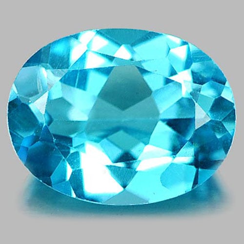 Natural Swiss Blue Topaz 1.96 Ct. VVS Oval Shape 9.1 x 7 Mm. Gemstone From Brazil: Product ID: 807162331 Product Name: Natural Blue Topaz Weight: 1.96 CT. Size: 9.1 x 7 x 4.1 MM. Shape: Oval Color: Swiss Blue Clarity:VVS Luster: Good Gems Origin: Brazil Treatment: Treated Crystal St