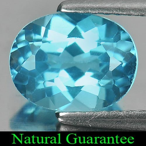 Natural Swiss Blue Topaz 2.35 Ct. Oval Shape 9 x 7 Mm. Gemstone From Brazil: Product ID: 807161381 Product Name: Natural Blue Topaz Weight: 2.35 CT. Size: 9 x 7 x 4.8 MM. Shape: Oval Color: Swiss Blue Clarity:VSI Luster: Good Gems Origin: Brazil Treatment: Treated Crystal Stru