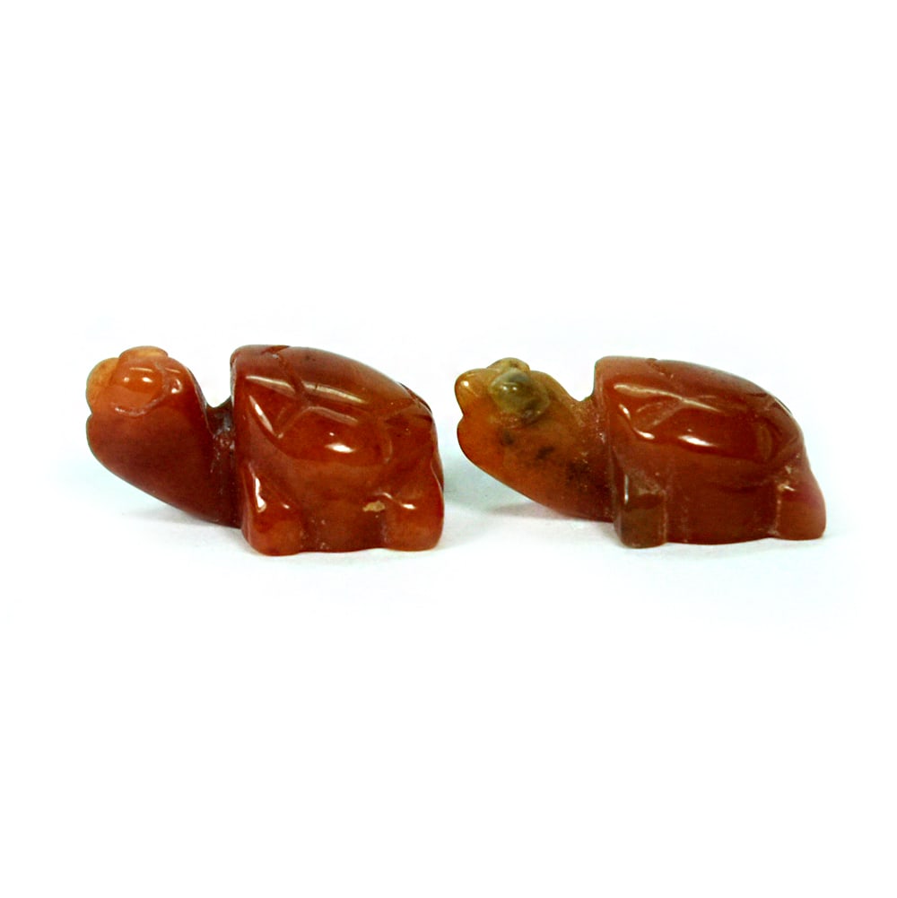 Natural Honey Jade 34.38 Ct. Turtle Carving 2 Pcs. Size 14 x 22 x 10 Mm.: Product ID: 818102531 Product Name: Natural Gemstones Weight: 34.38 CT. Size: 14 x 22 x 10 MM. Shape: Caving Color: brown Honey Clarity:Opaque Luster: Good Gems Origin: Burma Treatment: Unheated Cryst