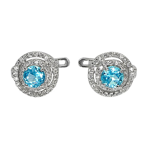 Natural Blue Topaz 925 Sterling Silver Jewelry Earrings 4.09 Grams: Product ID: 207103145 Product Type: 925 Sterling Silver Fine Jewelry Jewelry Weight: 4.09 Grams. Gemstones Color: Blue Metal: Solid Silver 92.5%. Gemstone Detail: Round Blue Natural Topaz Size 6 x 6 M