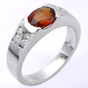 Natural Orange Spessatine Garnet 925 Sterling Silver Ring Jewelry Size 7.5 (1 of 2)