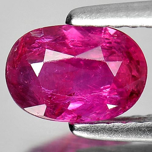 Natural Unheated Purplish Red Ruby 1.09 Ct. Oval Shape 7.4 x 5.2 Mm. Gemstone From Tanzania (1 of 3)