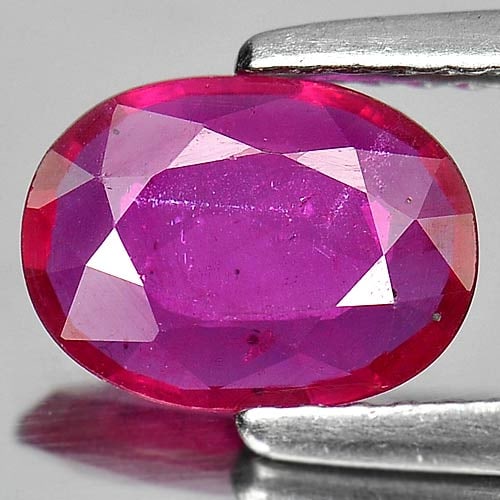 Natural Purplish Red Ruby 1.19 Ct. Oval Shape 8.3 x 6.2 Mm. Gemstone From Mozambique (1 of 3)