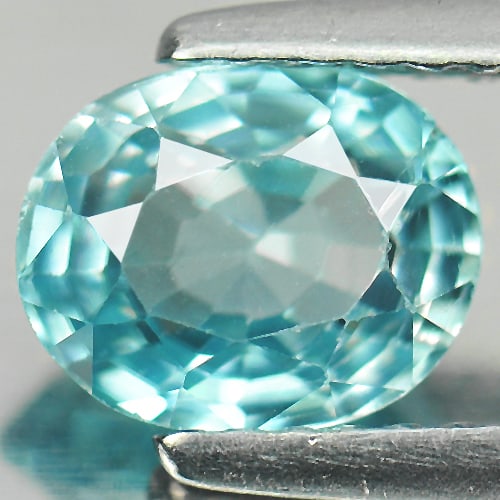Natural Blue Zircon 1.68 Ct. Oval Shape 7.3 x 5.9 Mm. Gemstone From Cambodia (1 of 3)