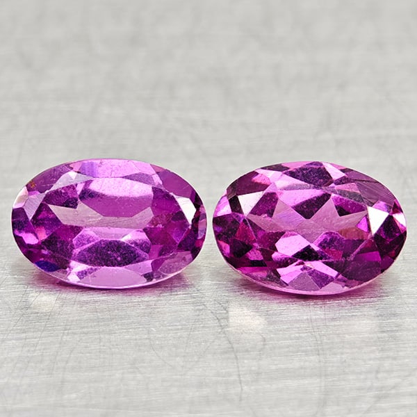 Natural Purplish Pink Rhodolite Garnet 1.05 Ct. 2 Pcs Oval Shape 5.9 x 4.2 Mm Gemstones From: Product ID: 802936455 Product Name: Natural Rhodolite Weight: 1.05 CT. Size: 5.9 x 4.2 x 3.7 MM. Shape: Oval Color: Purplish Pink Clarity:VSI Luster: Good Gems Origin: Madagascar Treatment: Unheated C