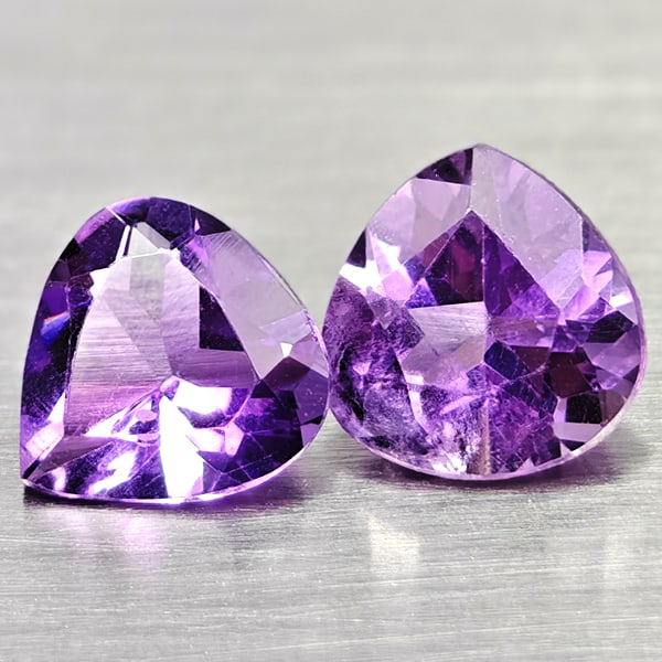 Natural Purple Amethyst 1.33 Ct. 2 Pcs Pear Shape 6.4 Mm Gemstones From Brazil (1 of 3)