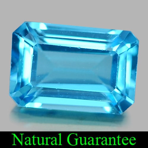 Natural Swiss Blue Topaz 2.30 Ct. Octagon Shape 9 x 6.1 Mm Gemstone From Brazil: Product ID: 807163785 Product Name: Natural Blue Topaz Weight: 2.30 CT. Size: 9 x 6.1 x 4.2 MM. Shape: Octagon Color: Swiss Blue Clarity:VVS Luster: Good Gems Origin: Brazil Treatment: Treated Crystal