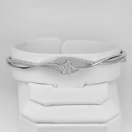 Diameter 58 Mm. Real 925 Sterling Silver Jewelry Bangle: Product ID: 280550025 Product Type: 925 Sterling Silver Fine Jewelry Jewelry Weight: 7.25 Grams. Gemstones Color: Silver Metal: Solid Silver 92.5%. Gemstone Detail: Average Range 7.25 - 7.79 Gram Per 