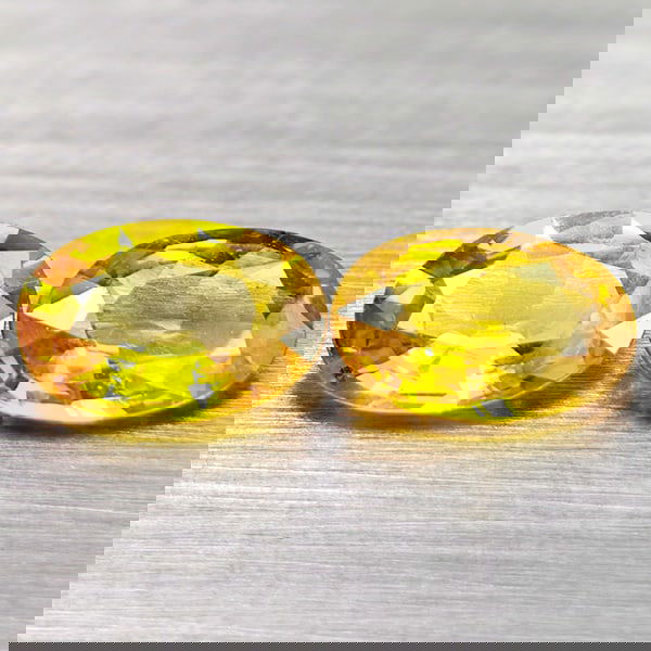 Natural Yellow Fancy Color Songea Sapphire 1.00 Ct. 2 Pcs Oval Shape Gemstones From Tanzania (1 of 3)