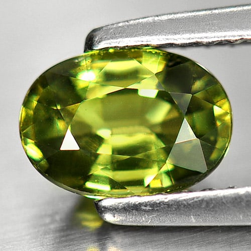 Natural Green Demantoid Garnet 1.18 Ct. VVS Oval Shape 7.6 x 5.5 Mm. Unheated Gemstone: Product ID: 802929794 Product Name: Natural Demantoid Weight: 1.18 CT. Size: 7.6 x 5.5 x 3.9 MM. Shape: Oval Color: Green Clarity:VVS Luster: Very Good Gems Origin: Madagascar Treatment: Unheated Crys