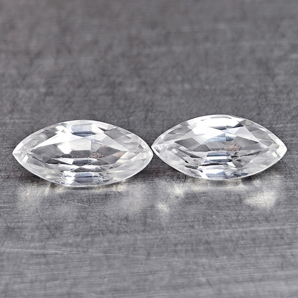 Natural White Zircon 1.74 Ct. 2 Pcs Marquise Shape 7.8 x 3.9 Mm Gemstones From Cambodia: Product ID: 807742898 Product Name: Natural Zircon Weight: 1.74 CT. Size: 7.8 x 3.9 x 3.1 MM. Shape: Marquise Color: White Clarity:VSI Luster: Very Good Gems Origin: Cambodia Treatment: Heated Crystal