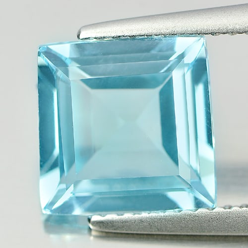 Natural Light Blue Topaz 3.72 Ct. Square Shape 8.9 Mm Gemstone From Brazil: Product ID: 807165468 Product Name: Natural Blue Topaz Weight: 3.72 CT. Size: 8.9 x 8.9 x 4.6 MM. Shape: Square Color: Blue Clarity:VSI Luster: Good Gems Origin: Brazil Treatment: Treated Crystal Stru