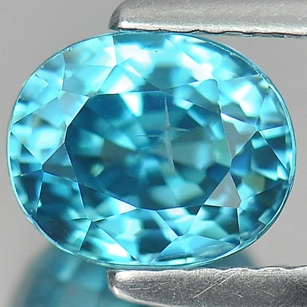 Natural Blue Zircon 2.37 Ct. Oval Shape 7.3 x 6 Mm. Gemstone Cambodia (1 of 3)