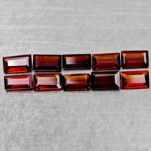 Natural Orangish Red Garnet 3.33 Ct. 10 Pcs Baguette Shape 5.1 x 3.1 Mm Gemstones From Tanzania: Product ID: 802936511 Product Name: Natural Red Garnet Weight: 3.33 CT. Size: 5.1 x 3.1 x 2.1 MM. Shape: Baguette Color: Orangish Red Clarity:VSI Luster: Very Good Gems Origin: Tanzania Treatment: Unh