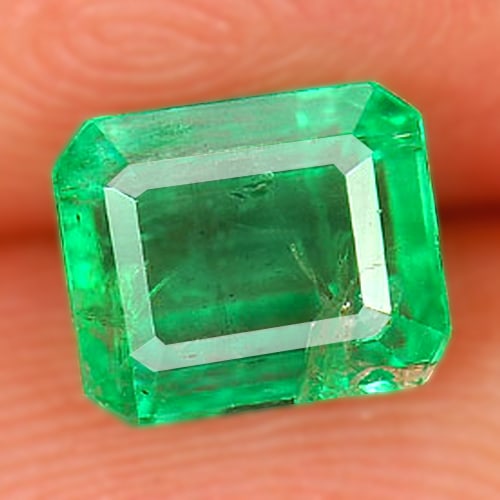 Certified Natural Green Emerald 1.40 Ct. Octagon Shape 6.60 x 5.52 Mm. Gemstone From Columbia (1 of 3)