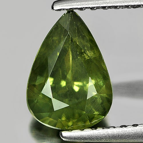 Natural Green Sapphire 1.67 Ct. Pear Shape 8.6 x 6.2 Mm. Gemstone From Thailand (1 of 3)
