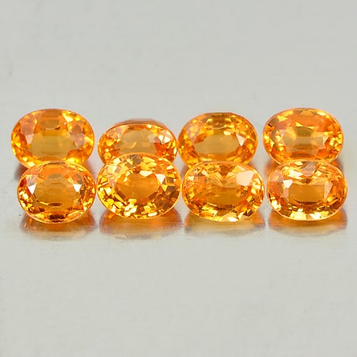 Natural Orange Spessartine Garnet 2.51 Ct. 8 Pcs. Oval Shape 3.9 x 3.1 Mm. Gemstone From Namibia (1 of 3)