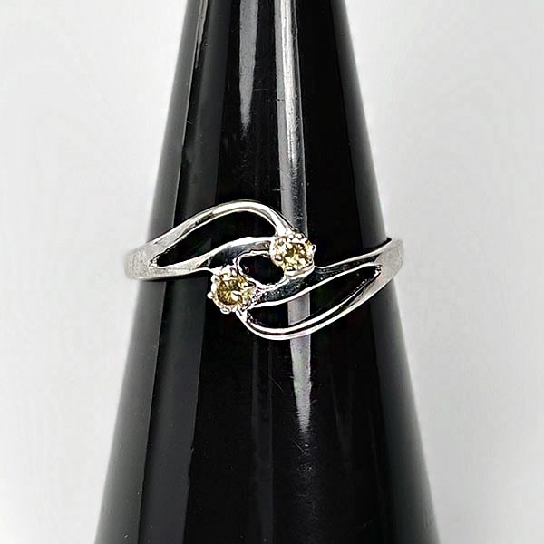 Natural Champagne Diamond 0.10 Ct. 925 Sterling Silver Ring Jewelry 1.03 Grams Size 6 (1 of 3)
