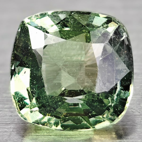 Natural Green Sapphire 0.59 Ct. Cushion Shape 4.6 x 4.4 Mm Gemstone From Thailand (1 of 3)