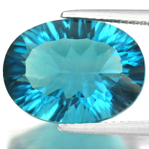 Natural Multi-Color Fluorite 10.45 Ct. Oval Concave Cut 16.4 x 12.2 Mm. Gemstone From Brazil (1 of 3)