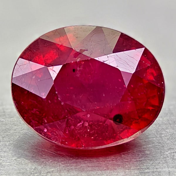 Natural Red Ruby 3.89 Ct. Oval Shape 9.5 x 7.8 Mm Gemstone From Madagascar: Product ID: 805935109 Product Name: Natural Ruby Weight: 3.89 CT. Size: 9.5 x 7.8 x 5.6 MM. Shape: Oval Color: Red Clarity:SI Luster: Good Gems Origin: Madagascar Treatment: Heated (Lead-glass filling