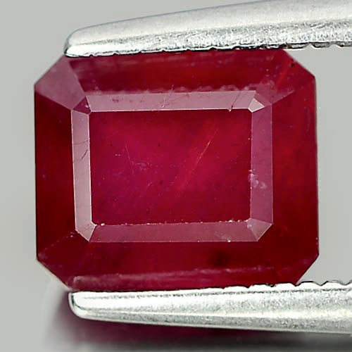 Natural Red Ruby 2.21 Ct. Octagon Shape 7.1 x 6 Mm. Gemstone From Madagascar (1 of 3)