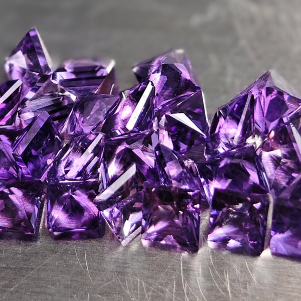 Natural Purple Amethyst 3.01 Ct. 50 Pcs. VVS Square Shape 2.4 x 1.9 Mm. Gemstone From Brazil (1 of 3)