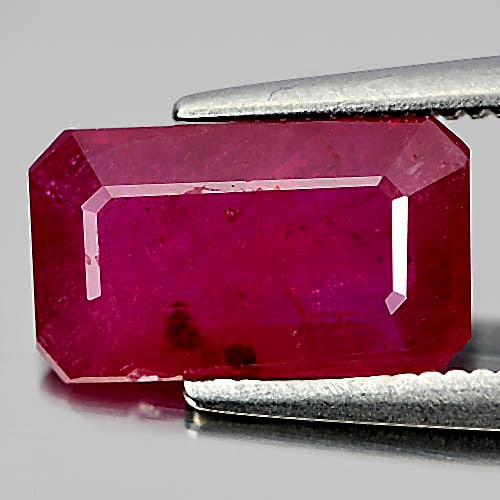 Natural Purplish Red Ruby 2.50 Ct. Octagon Shape 10.3 x 5.9 Mm. Gemstone From Mozambique (1 of 3)