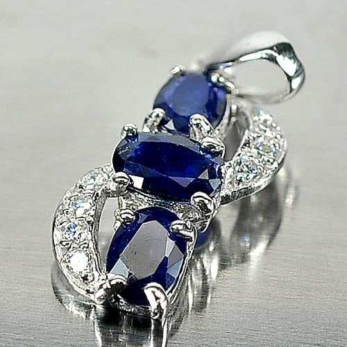 Natural Blue Sapphire 925 Silver Jewelry Pendent Jewelry 1.45 G. (1 of 3)