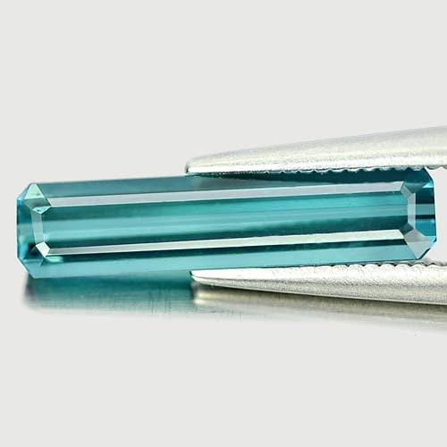 Natural Indicolite Tourmaline 1.42 Ct. VVS Octagon Shape 16.1 x 3.7 Mm. Unheated Gemstone From (1 of 3)