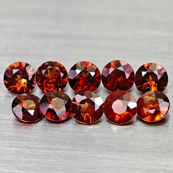 Natural Purple Orange Rhodolite Garnet 2.76 Ct. 10 Pcs Round Shape 4 Mm Gemstones From Madagascar (1 of 3)