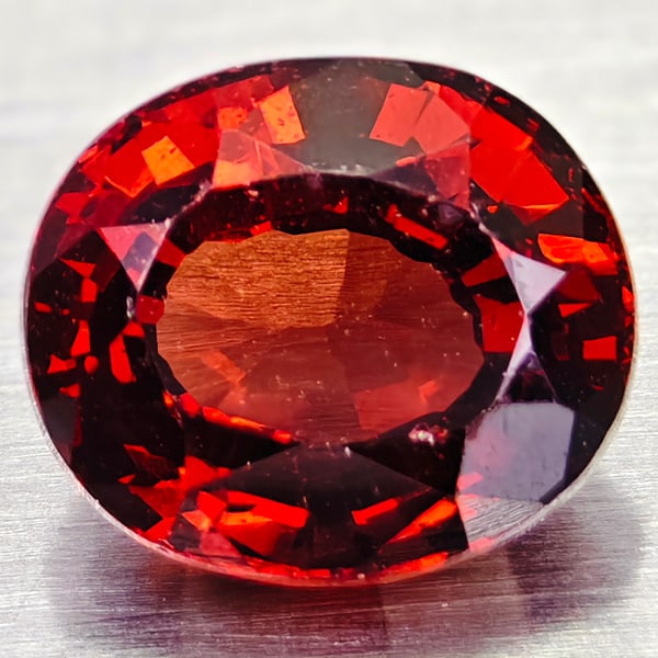 Natural Orangish Red Spessartine Garnet 2.27 Ct. Oval Shape 7.8 x 6.5 Mm Gemstone From Nigeria: Product ID: 102903937 Product Name: Natural Spessartine Weight: 2.27 CT. Size: 7.8 x 6.5 x 4.8 MM. Shape: Oval Color: Orangish Red Clarity:VSI Luster: Good Gems Origin: Nigeria Treatment: Unheated Cry