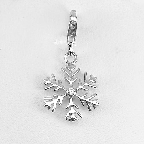 925 Sterling Silver Pendant Jewelry White Gold Plated 1.80 Grams (1 of 3)