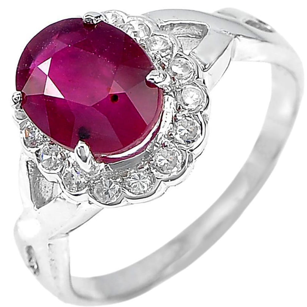 Natural Red Ruby 925 Sterling Silver Ring Jewelry 3.30 Grams Size 7 (1 of 3)