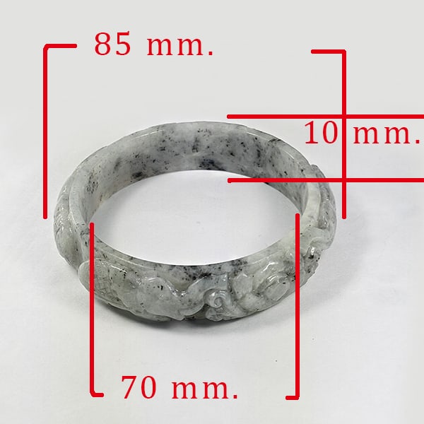 Natural Jade Bangle 475.00 Ct. Carving Diameter 70 Mm. Beautiful Design (1 of 3)