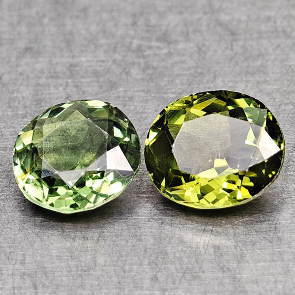 Natural Green Tourmaline 1.46 Ct. 2 Pcs Oval Shape 6.4 x 5.5 Mm Gemstones From Nigeria (1 of 3)
