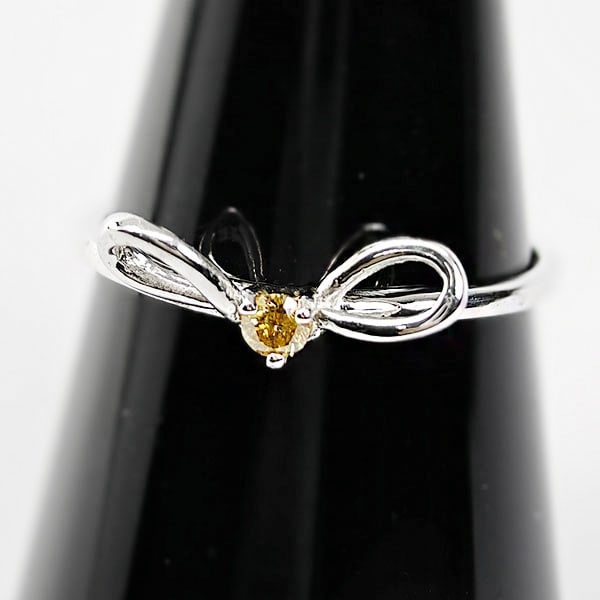 Natural Champagne Diamond 925 Sterling Silver Ring Jewelry 0.85 Grams 0.06 Ct. Size 6 (1 of 3)
