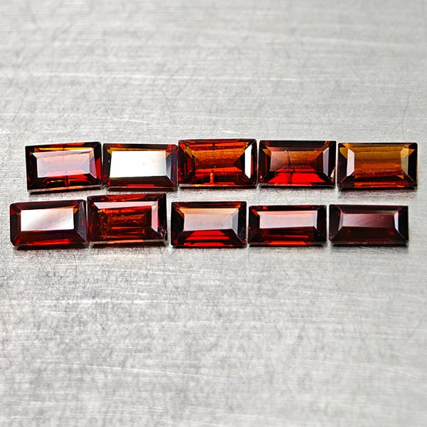Natural Orangish Red Garnet 2.94 Ct. 10 Pcs Baguette Shape 5.2 x 3.2 Mm Gemstons From Tanzania: Product ID: 802936524 Product Name: Natural Red Garnet Weight: 2.94 CT. Size: 5.2 x 3.2 x 2.3 MM. Shape: Baguette Color: Orangish Red Clarity:VSI Luster: Very Good Gems Origin: Tanzania Treatment: Unh