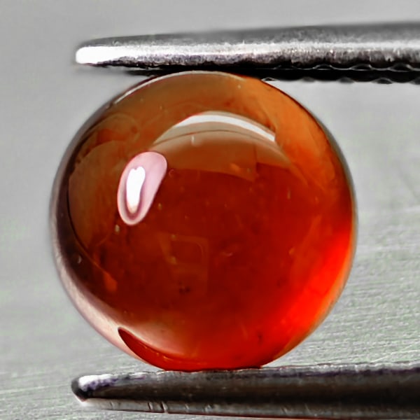 Natural Red Orange Hessonite Garnet 2.09 Ct. Round Cabochon Shape 7 Mm Gemstone From Nigeria (1 of 3)