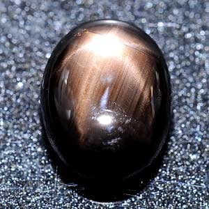 Natural Black Star Sapphire 4.34 Ct. Oval Cabochon Shape 10.8 x 8.1 Mm. Gemstone From Thailand (1 of 3)