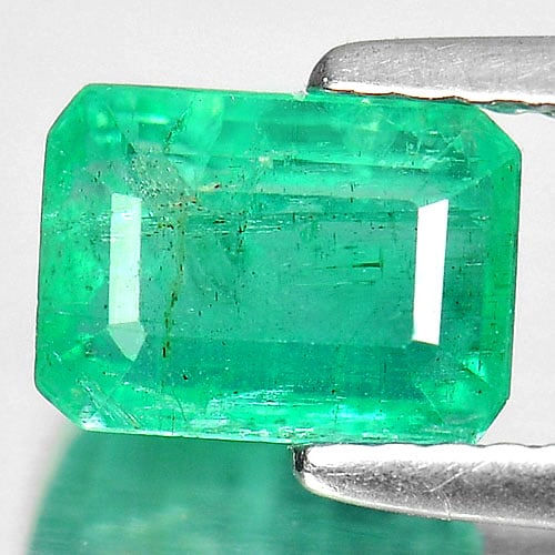 Certified Natural Green Emerald 1.44 Ct. Octagon Shape 7.41 x 5.42 Mm. Gemstone From Columbia (1 of 3)