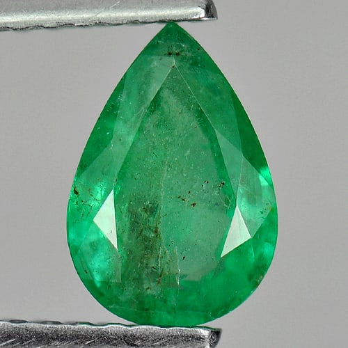 Certified Natural Green Emerald 0.91 Ct. Pear Shape 7.95 x 5.51 Mm Gemstone From Columbia (1 of 3)