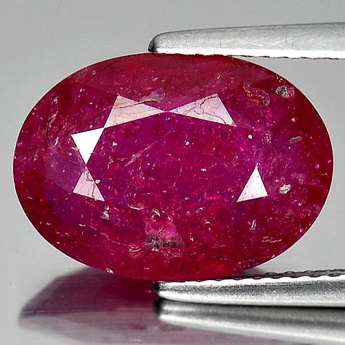 Natural Red Pink Ruby 6.25 Ct. Oval Shape 14.2 x 10.2 Mm Gemstone From Mozambique (1 of 3)