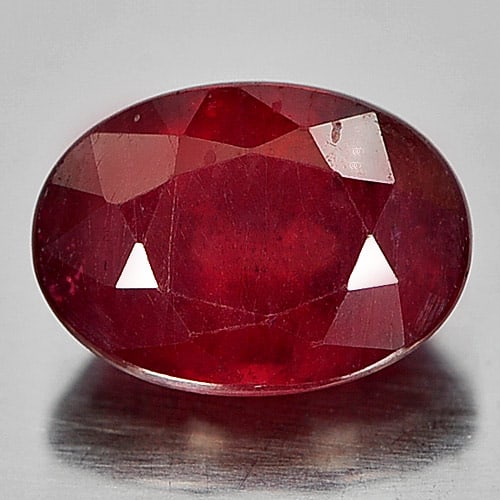 Natural Pinkish Red Ruby 1.26 Ct. Oval Shape 7.2 x 5.2 Mm Gemstone From Madagascar (1 of 3)