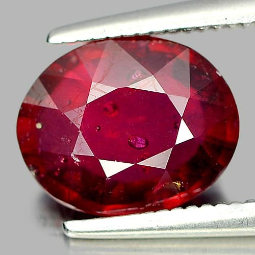 Natural Purplish Red Ruby 2.59 Ct. Oval Shape 9.2 x 7.5 Mm Gemstone From Madagascar (1 of 3)